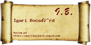 Igari Bocsárd névjegykártya